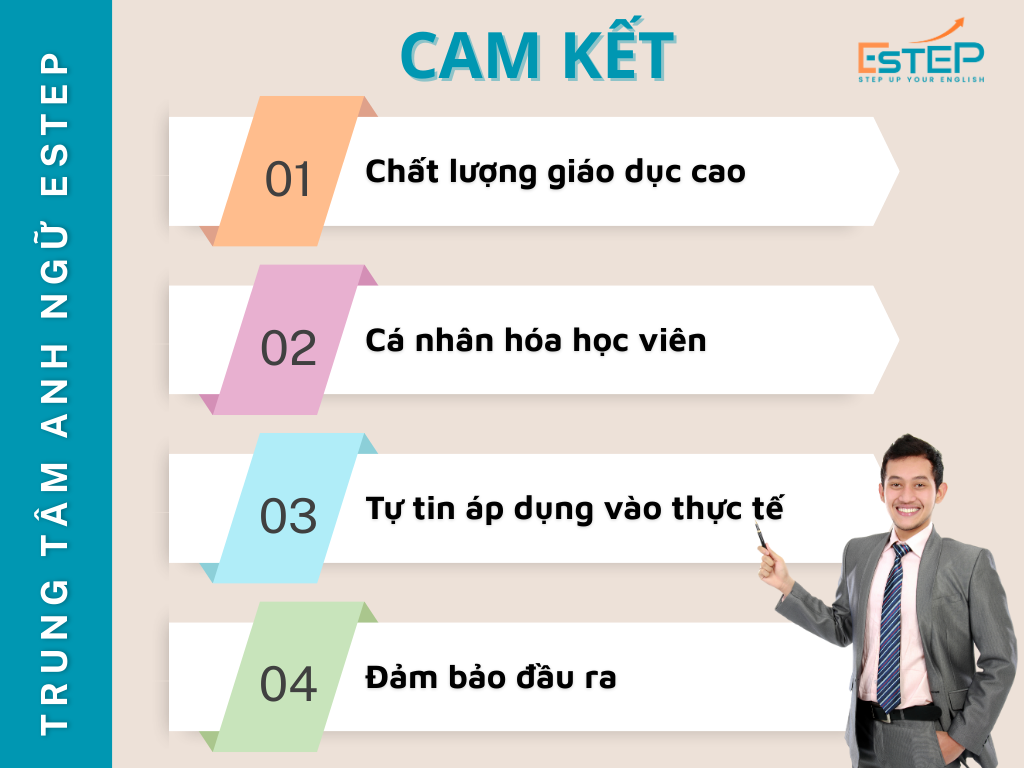 Khóa học tiếng anh cho người đi làm tại Đà Nẵng - Trung tâm Anh ngữ ESTEP cam kết đào tạo chất lượng uy tín hàng đầu