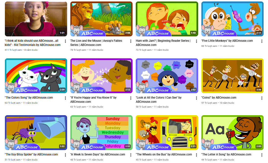 ABCmouse.com Early Learning Academy: Kênh youtube cho trẻ học tiếng Anh hiệu quả tại nhà