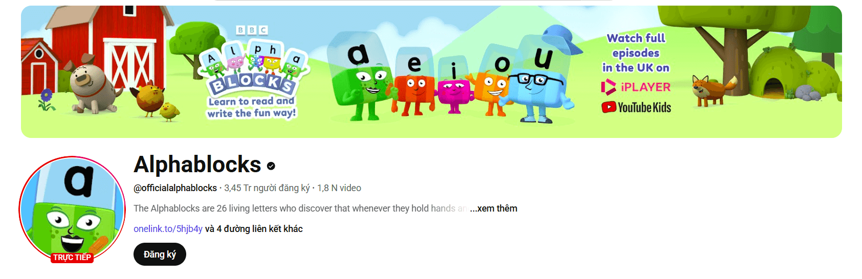 Alphablocks: Kênh youtube cho trẻ học tiếng Anh hiệu quả tại nhà