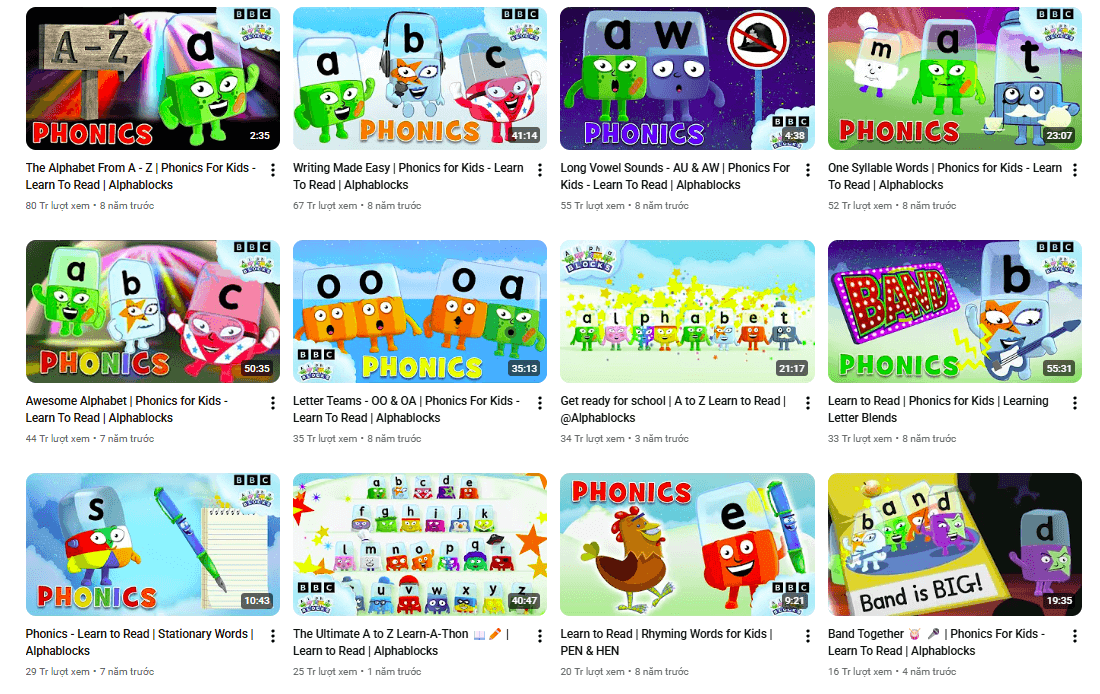 Alphablocks: Kênh youtube cho trẻ học tiếng Anh hiệu quả tại nhà với những clip chuyên về phát âm