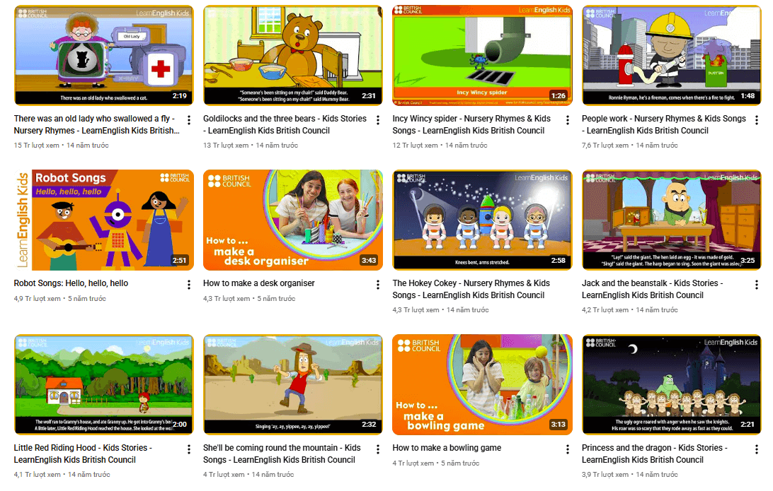 British Council | LearnEnglish Kids: Kênh youtube cho trẻ học tiếng Anh hiệu quả tại nhà với những bài hát câu chuyện vui nhộn