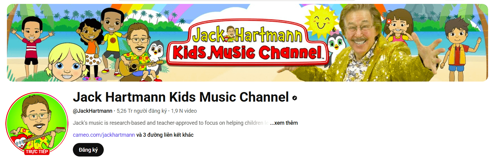 Jack Hartmann Kids Music Channel: Kênh youtube cho trẻ học tiếng Anh tại nhà