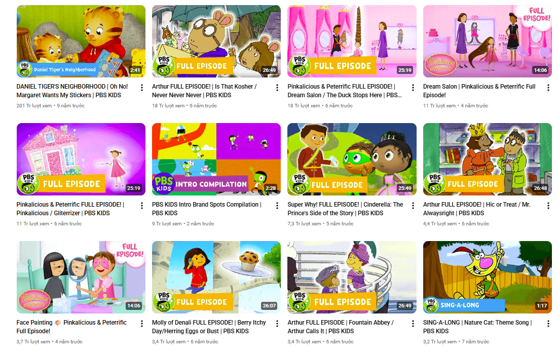 PBS KIDS: Kênh youtube cho trẻ học tiếng Anh hiệu quả tại nhà