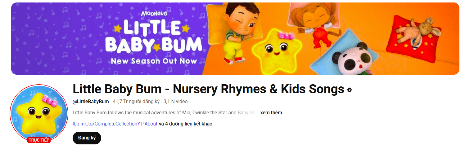 Little Baby Bum - Nursery Rhymes & Kids Songs: Kênh youtube cho trẻ học tiếng Anh tại nhà