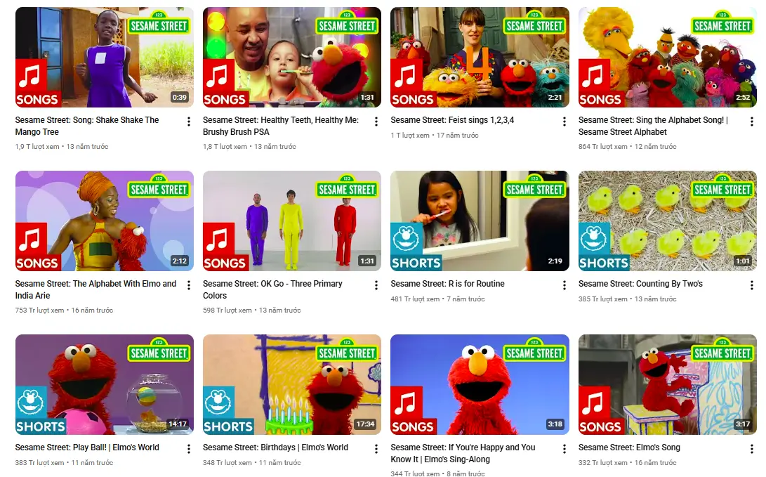 Sesame Street: Kênh youtube cho trẻ học tiếng Anh hiệu quả tại nhà