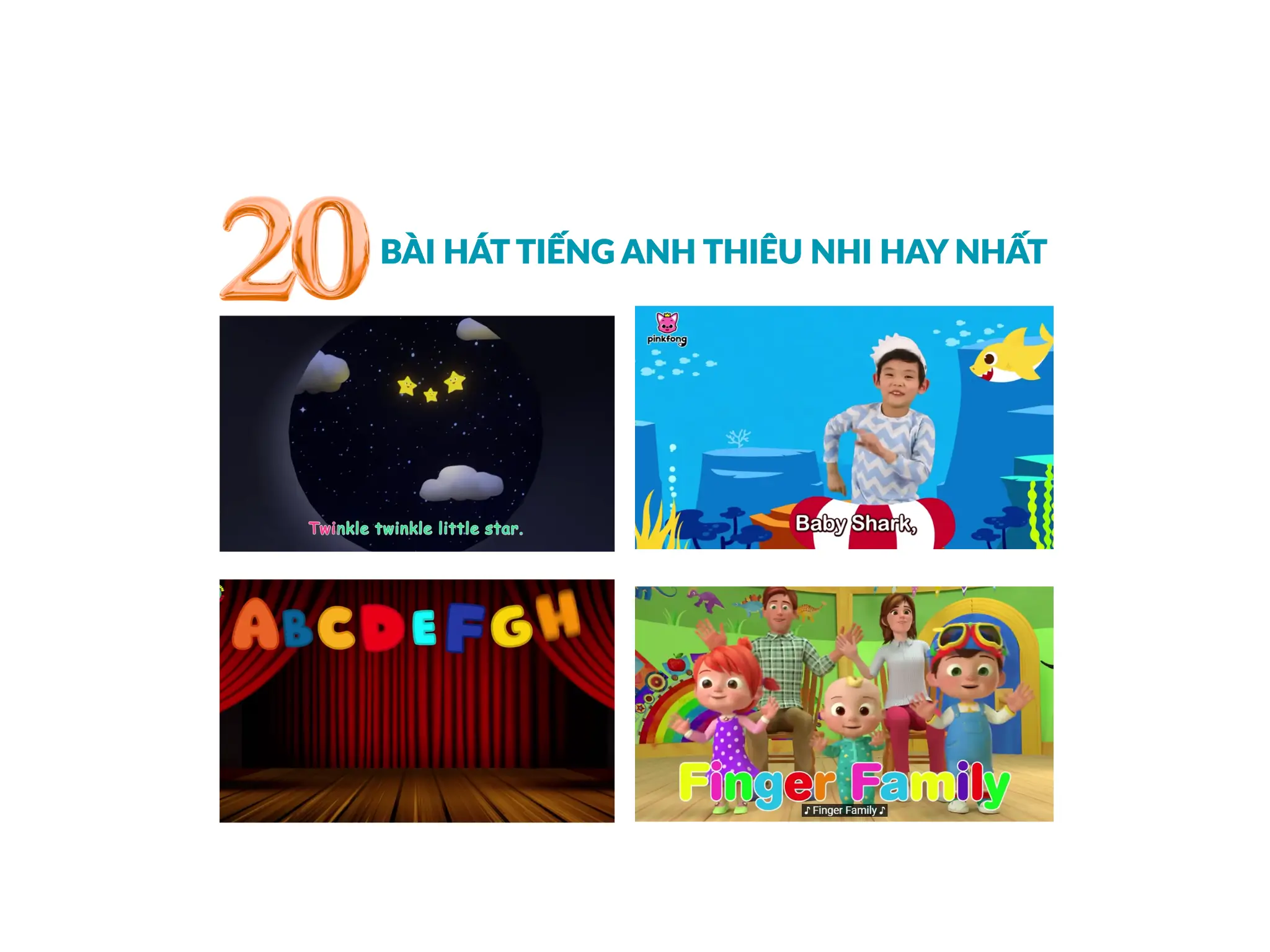 Top 20 bài hát tiếng anh thiếu nhi hay nhất 2025